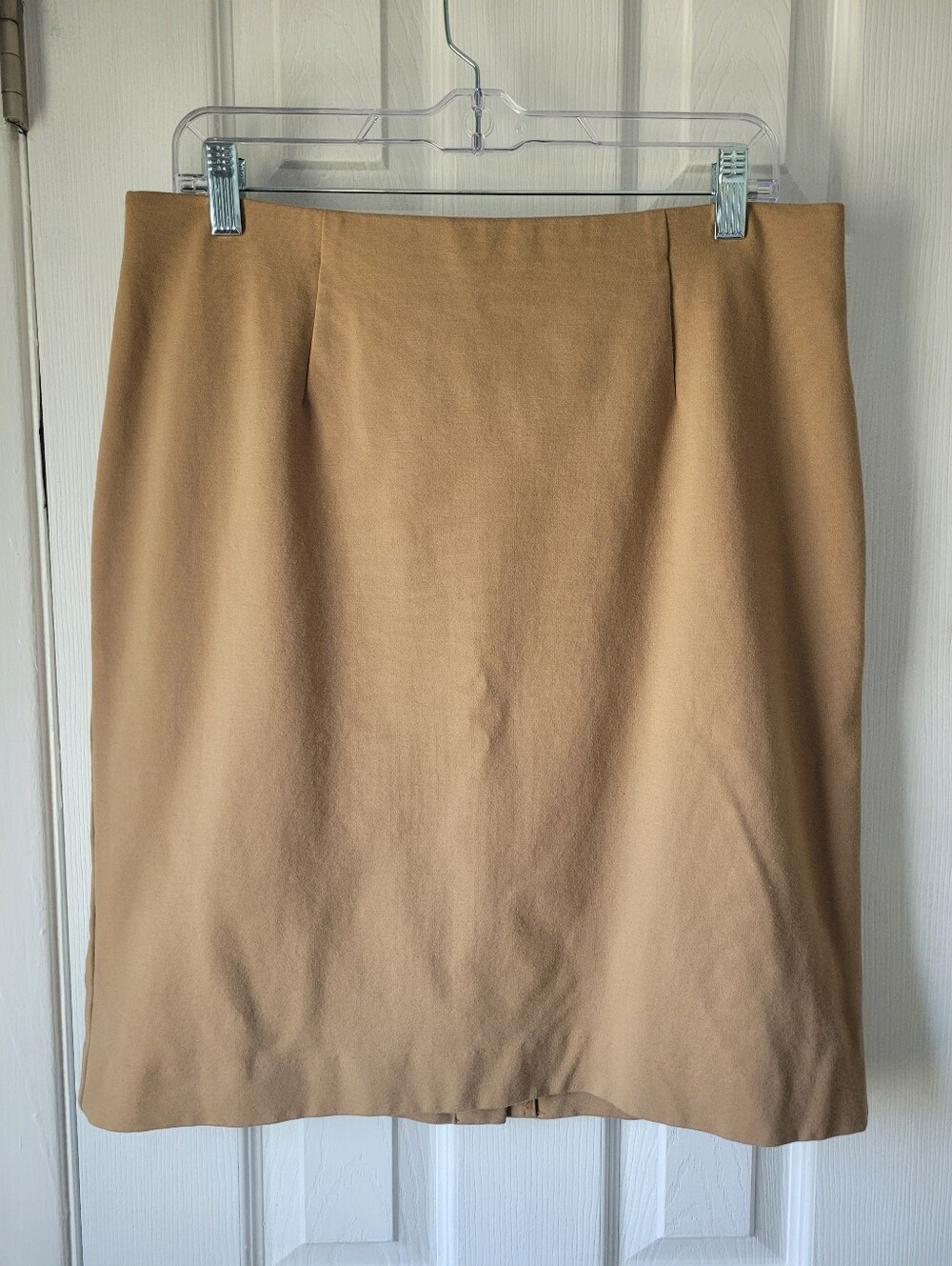 J.Jill Camel Tan Stretch Ponte Pencil Skirt Office Workwear Size M